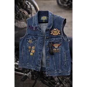 Vintage Denim Motorcycle Vest – Harley Owners Group (HOG) Custom